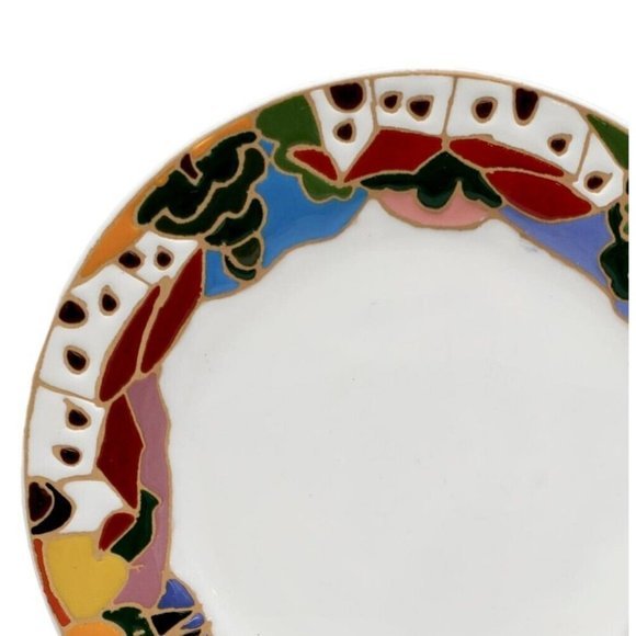 Leoncini Plate Colorful Tuscan Village Signed Hand Painted in Italy 8.5" Pottery - Picture 3 of 6